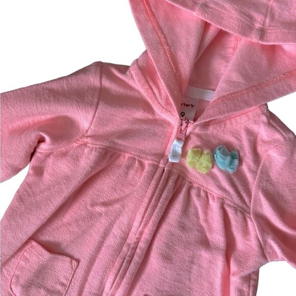 Carter’s Pink Zip Up Hoodie Jacket Size 9 Months - Picture 2 of 6